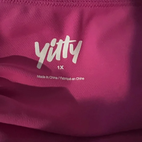 Yitty Womens Shaping Leggings Pink Womens Spotlight Ruched High Rise Size 1X - Picture 5 of 5